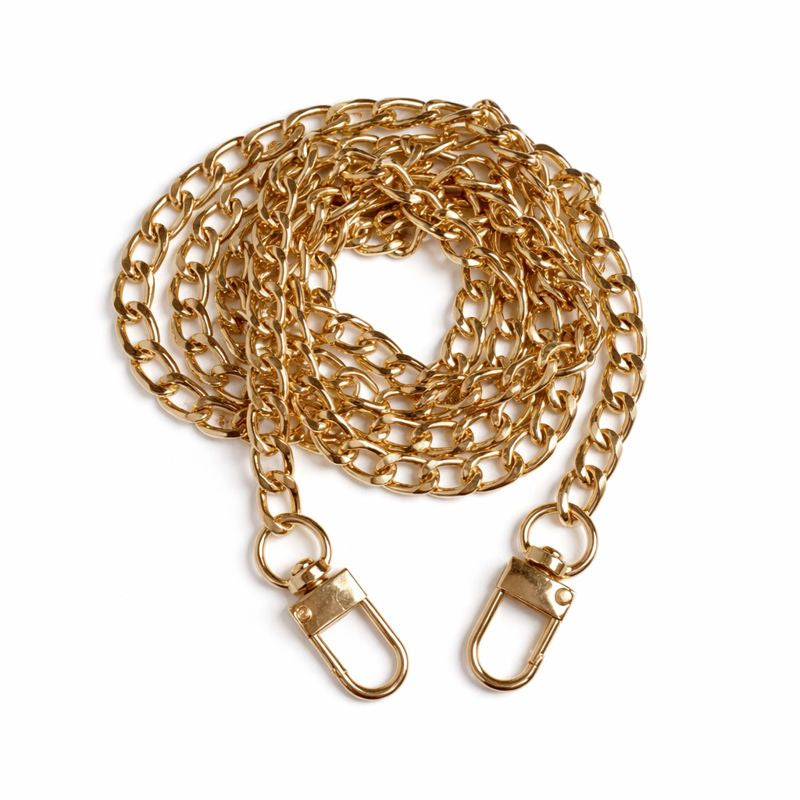 catena metallo dorato con moschettoni per borsa uncinetto ckibags