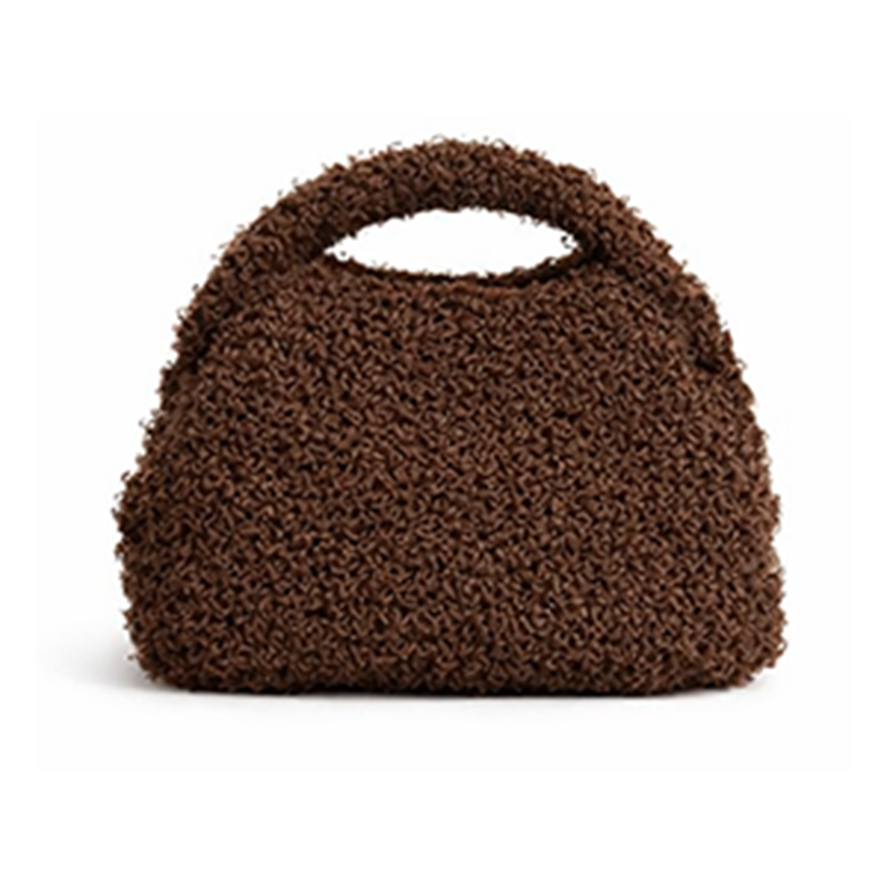 clutch uncinetto Alma marrone a mano