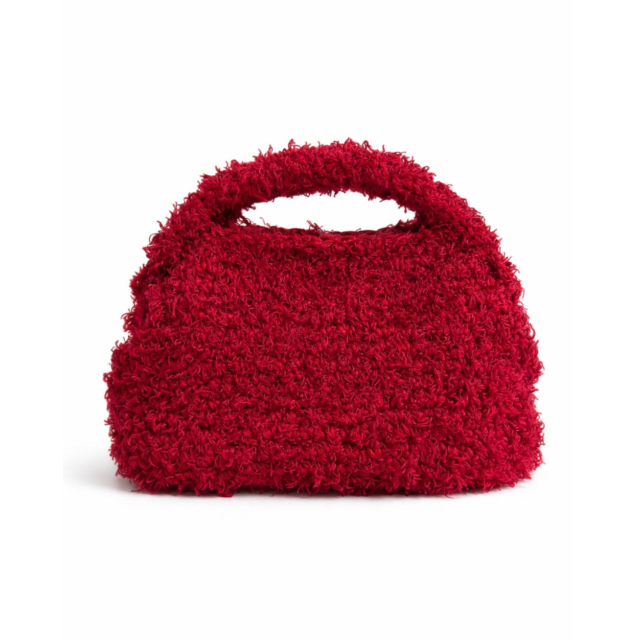 clutch uncinetto Alma rossa effetto bouclé vista frontale