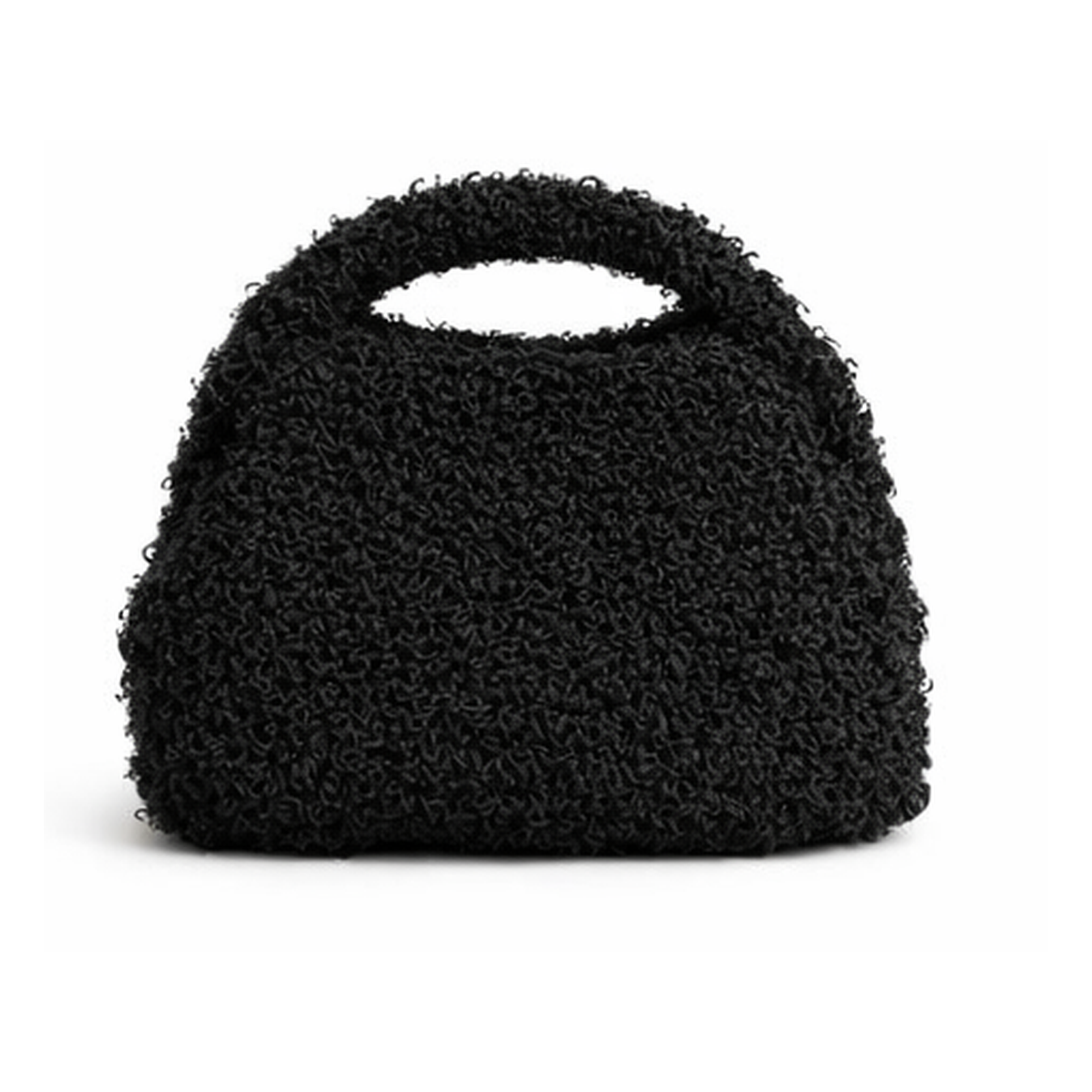 Clutch uncinetto nera fatta a mano ckibags artigianale italiana