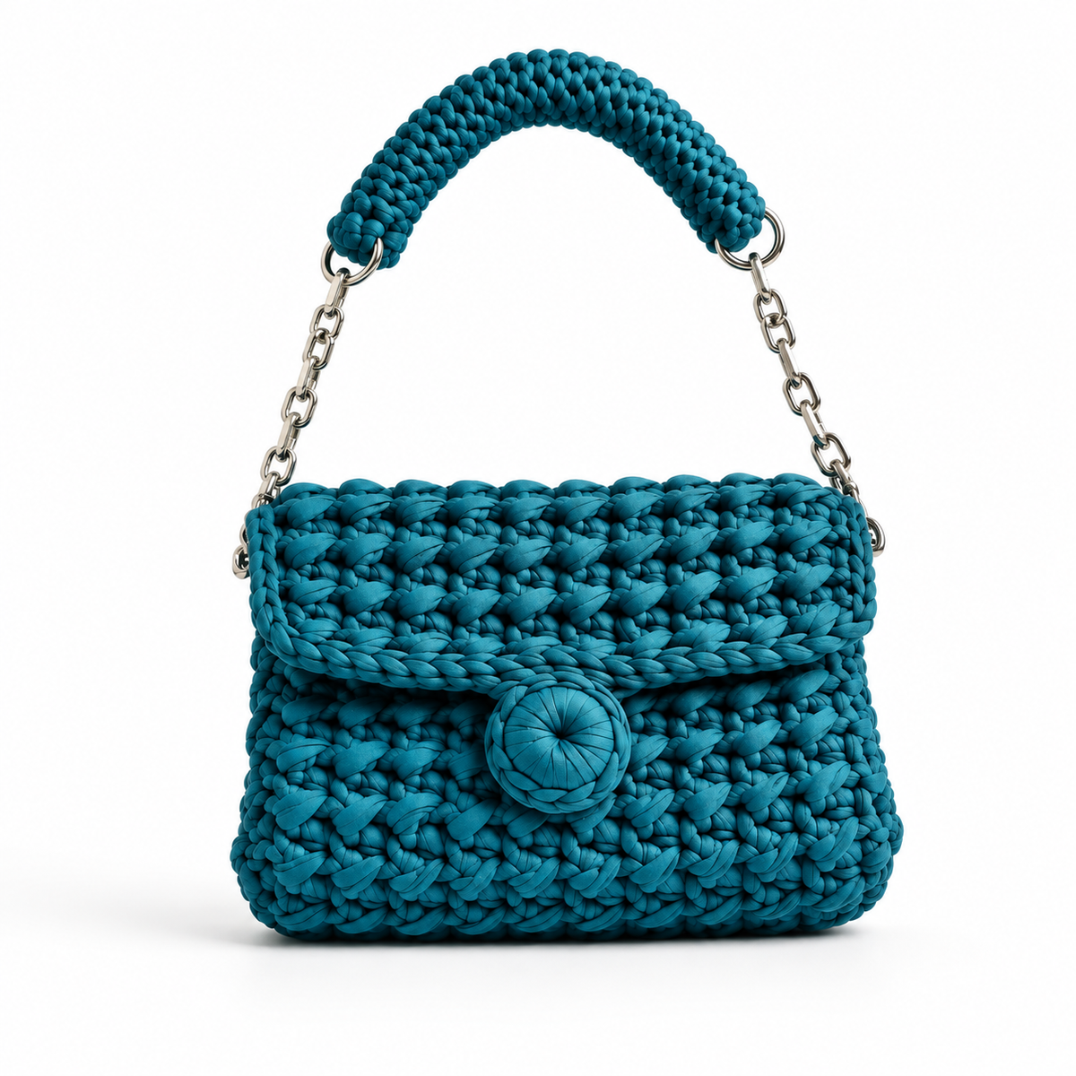 Magda New Edition borsa crochet artigianale color ottanio