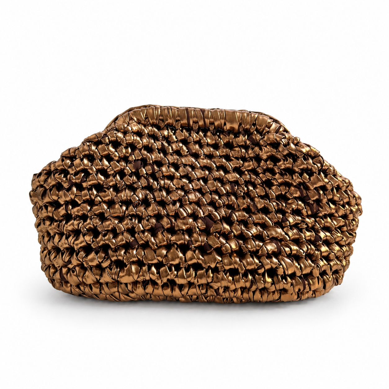 clutch uncinetto Diva bronzo effetto metallizzato frontale