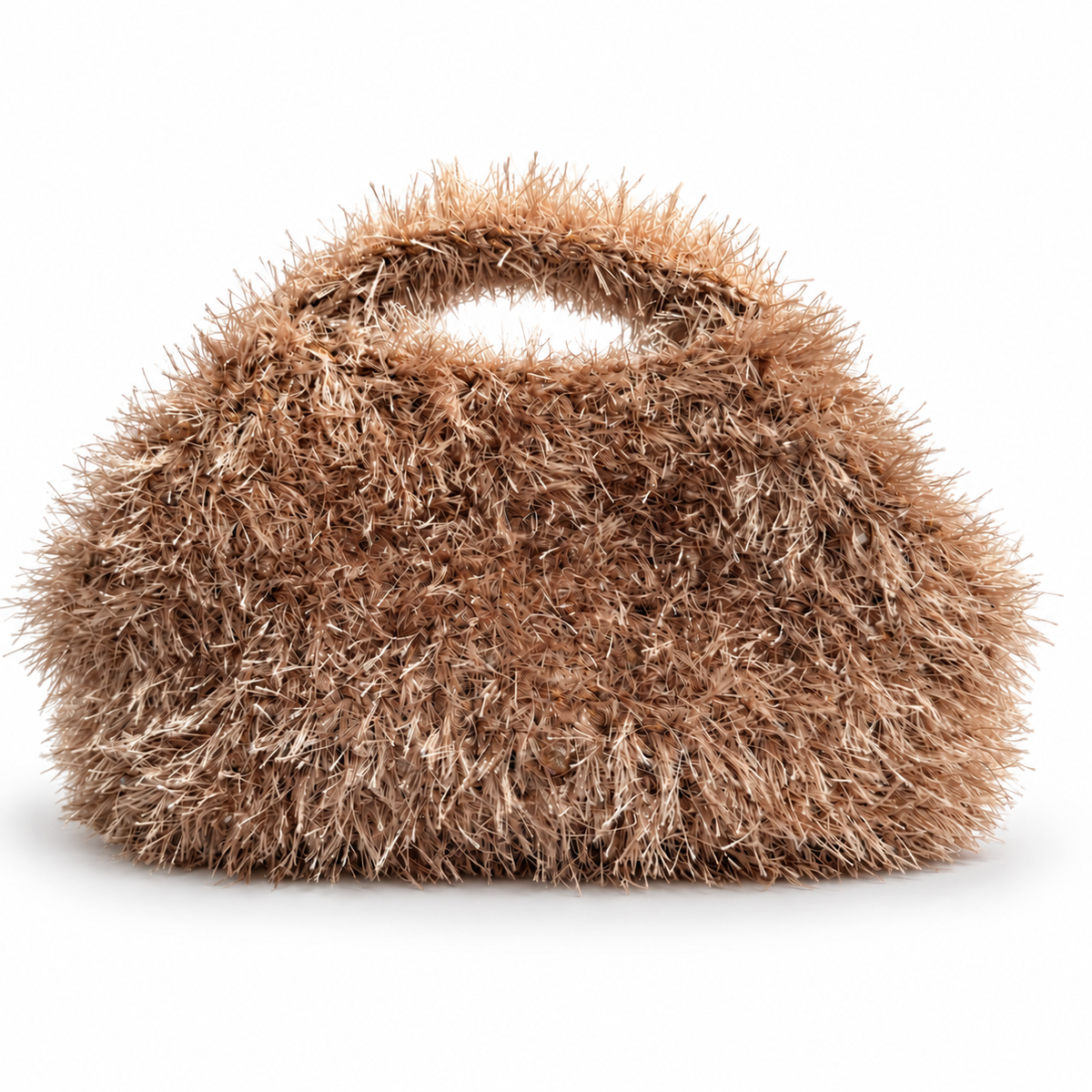 Egle borsa all’uncinetto con cristalli nella variante Caramello