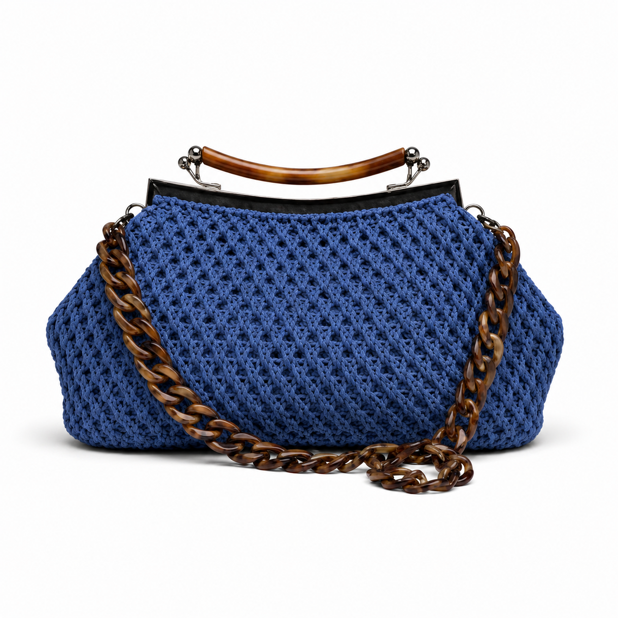 clutch uncinetto Petra colore avion con manico rigido effetto tartaruga