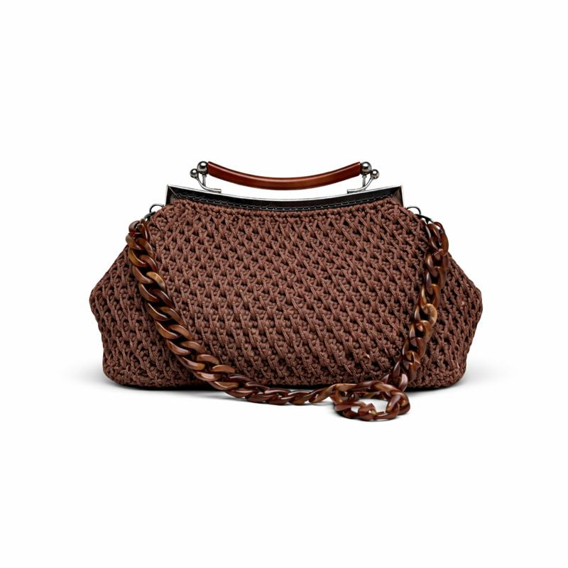 clutch uncinetto Petra con manico rigido effetto tartaruga