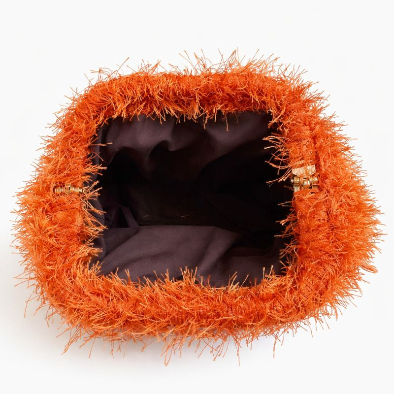 clutch uncinetto Thelma arancia aperta dettaglio interno