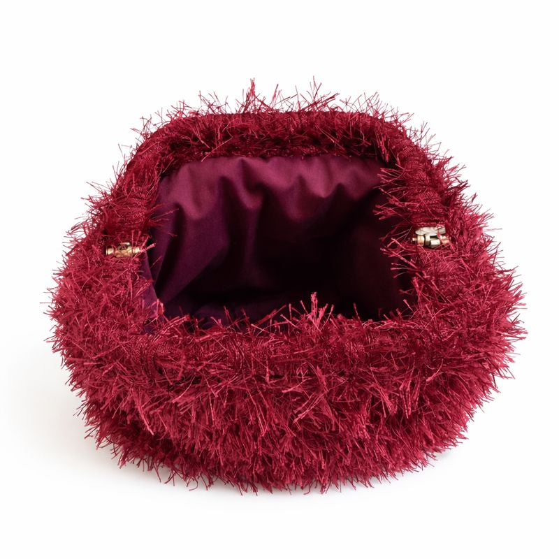 clutch uncinetto Thelma sangria aperta dettaglio interno