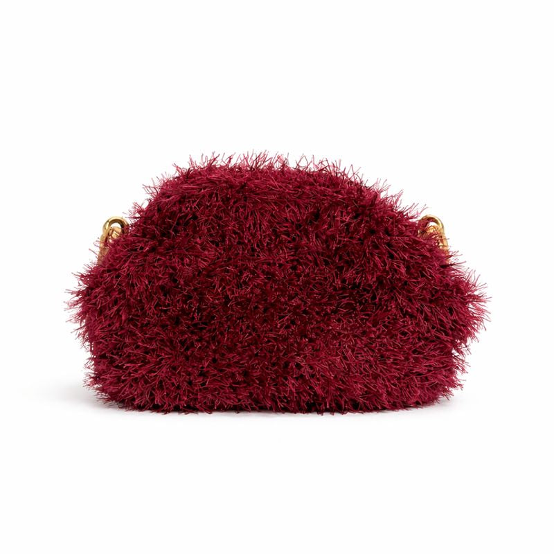 clutch uncinetto Thelmasangria effetto pelliccia vista frontale