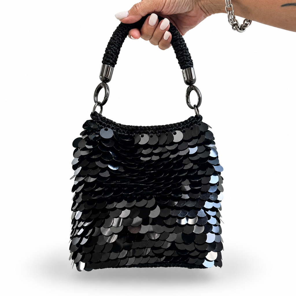 Zoe borsa elegante paillettes vista frontale